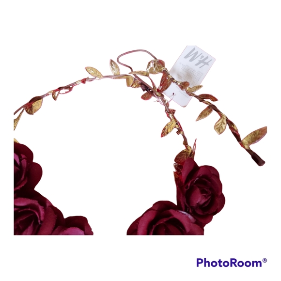 H&M Women's Floral Red Rose Hairband Headband - Picture 4 of 4